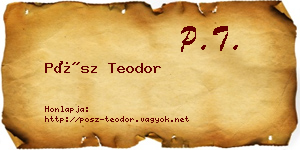 Pósz Teodor névjegykártya
